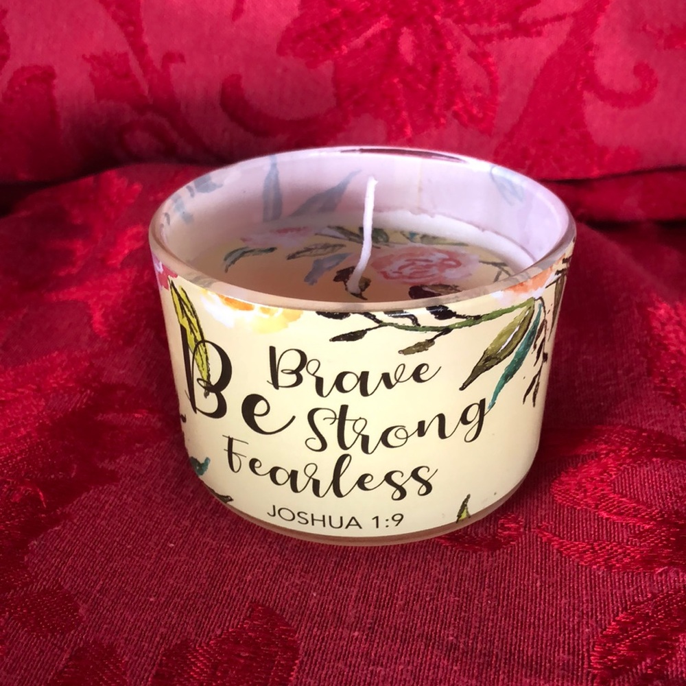 ☀️ 3/$10Scripture sentiment Amber Shimmer 3oz. Lightly Scented (see description)